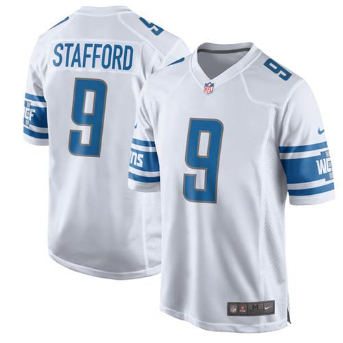 Nike Lions #9 Matthew Stafford White Youth Stitched NFL Elite Jersey - Click Image to Close
